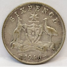 AUSTRALIA 1946 . SIXPENCE . TONED AUSTRALIA 1946 . SIXPENCE . TONED